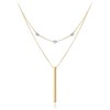 MINET Zlatý dvojitý náhrdelník s tyčkou a kuličkami z bílého zlata Au 585/1000 2,25g