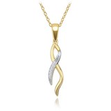 MINET Elegantní zlatý náhrdelník s bílými zirkony Au 585/1000 2,25g JMG0312WGN48