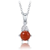 MINET Elegantní stříbrný 925/1000 náhrdelník s jaspisem a zirkonem JMAS0318CN45