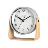 JVD SRP2310.2 - kovový budík s tichým chodem a dřevěným stojánkem