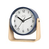 JVD SRP2310.3 - kovový budík s tichým chodem a dřevěným stojánkem