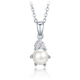 MINET Elegantní stříbrný 925/1000 náhrdelník s perlou a zirkonem JMAS0318WN45