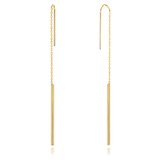 MINET Elegantní zlaté visací náušnice s tyčkou Au 585/1000 1,30g JMG0402WGE00