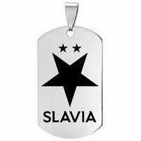 Velký oboustranný ocelový přívěsek s logem klubu Slavia
