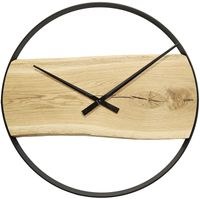 KUBRi 1005A - Obrovské 80 cm hodiny z masivního dubu s kovovým rámem