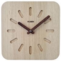 KUBRi 0154 - 40 cm hodiny z dubového masívu včetně dřevěných ručiček