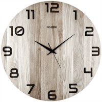 KUBRi HRC0128 - Dubové hodiny řízené signálem o průměru 60 cm s tichým chodem