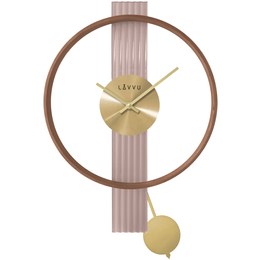 Tmavé dřevěné bílé hodiny LAVVU FADE LCT4061