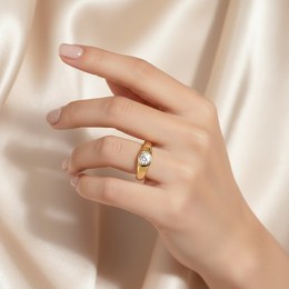 Zlatý 585/1000 prsten se zirkonem 5052