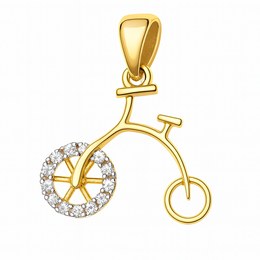 Zlatý 585/1000 přívěsek ze žlutého zlata se zirkony kolo P70145