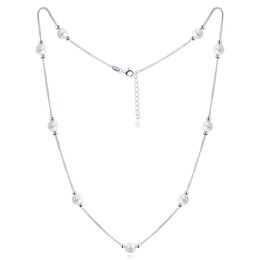 MINET Stříbrný náhrdelník s bílými zirkony