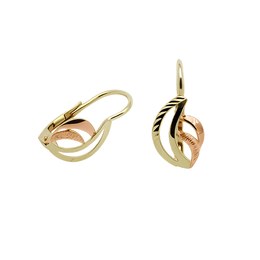 Zlaté 585/1000 náušnice s červeným zlatem