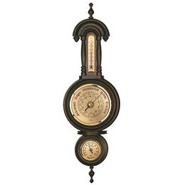 Barometr s teplměrem a vlhkoměrem na dřevěné podložce 7295-12