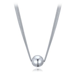 MINET Elegantní stříbrný náhrdelník se třemi řetízky s kuličkou Ag 925/1000 10,65g