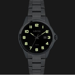 LAVVU Zelené pánské hodinky Copenhagen Titanium Green