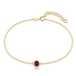 MINET Decentní zlatý náramek s červeným zirkonem Au 585/1000 0,95g