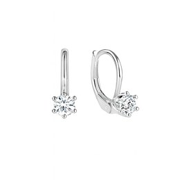 Zlaté 585/1000 náušnice z bílého zlata se zirkonem TU-3080