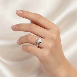 MINET Luxusní zlatý prsten s bílými zirkony Au 585/1000 vel. 62 - 1,20g