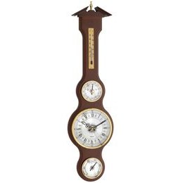 Meteostanice kaplička TFA 45.3004.03 - ořech s teploměrem, vlhkoměrem, barometrem a hodinami