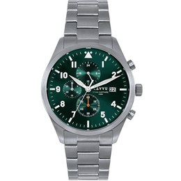 LAVVU Pánské titanové hodinky PILOT Chronograph Emerald Green 100M Sapphire
