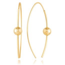 MINET Zlaté protahovací náušnice s kuličkou a silikonovou puzetou Au 585/1000 1,30g