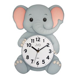 JVD HJ112 - Dětské hodiny s tichým chodem a motivem slůňátka