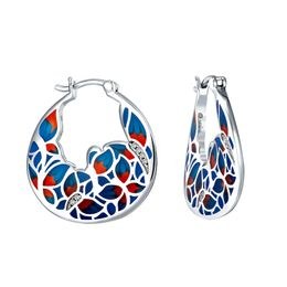 MOISS stříbrné náušnice LIST SMALT