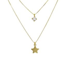 Stříbrný zlacený náhrdelník Victoria Cruz A3361-07DG