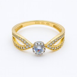 Zlatý prsten se zirkony