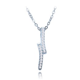 MINET Luxusní stříbrný náhrdelník s bílými zirkony