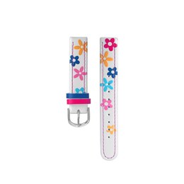 CLOCKODILE Bílý řemínek k dětským hodinkám kytky