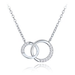 MINET Luxusní stříbrný náhrdelník s bílými zirkony