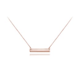 MINET Rose gold stříbrný náhrdelník ENGRAVE - destička pro gravírování