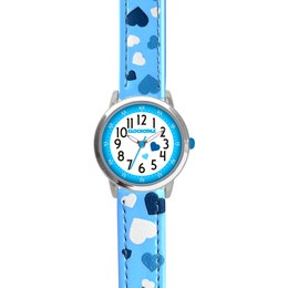 CLOCKODILE Modré dívčí dětské hodinky SRDÍČKA