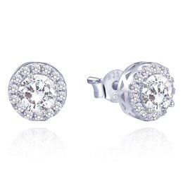 MINET Elegantní stříbrné náušnice s bílými zirkony