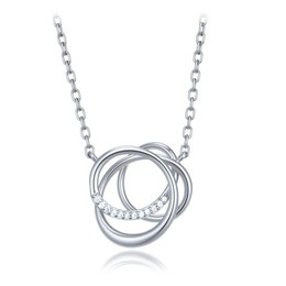 MINET Elegantní stříbrný 925/1000 náhrdelník s bílým zirkonem JMAS0348SN50