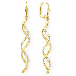 Zlaté visací náušnice z dvoubarevného zlata klapkové