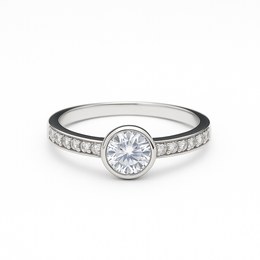 Zlatý prsten z bílého zlata se zirkony