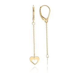 MOISS náušnice ze žlutého zlata SRDCE