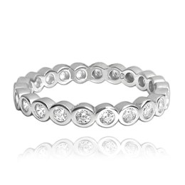 MINET Kuličkový 925/1000 stříbrný prsten s bílými zirkony JMAS0122WR