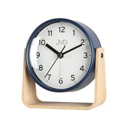 JVD SRP2310.3 - kovový budík s tichým chodem a dřevěným stojánkem