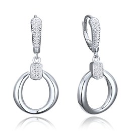 MINET Elegantní stříbrné náušnice se zirkony
