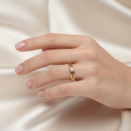 Zlatý 585/1000 prsten se zirkonem 5045