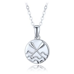 MINET Stříbrný náhrdelník voda a pádla