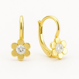 Zlaté náušnice se zirkony klapkové