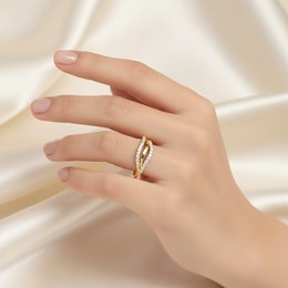 MOISS prsten ze žlutého zlata ACHÁT