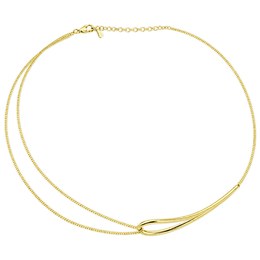 MINET Elegantní zvlněný pozlacený stříbrný 925/1000 náhrdelník JMAS0359GN45