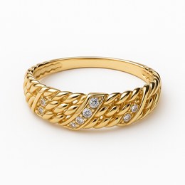 Zlatý prsten se zirkony