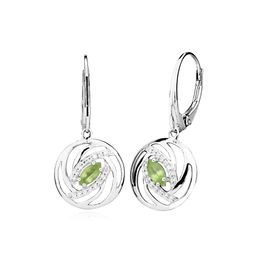 MOISS stříbrné náušnice OLIVÍN