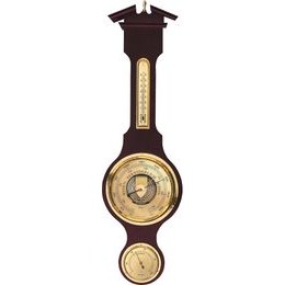 Barometr s teplměrem a vlhkoměrem na dřevěné podložce 6901-22